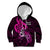 Personalised Polynesia Breast Cancer Awareness Kid Hoodie Think Pink Polynesian Ribbon Black Version - Wonder Print Shop