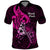 Personalised Polynesia Breast Cancer Awareness Polo Shirt Think Pink Polynesian Ribbon Black Version - Wonder Print Shop
