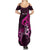 Personalised Polynesia Breast Cancer Awareness Summer Maxi Dress Think Pink Polynesian Ribbon Black Version - Wonder Print Shop