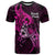 Personalised Polynesia Breast Cancer Awareness T Shirt Think Pink Polynesian Ribbon Black Version - Wonder Print Shop