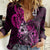 Personalised Polynesia Breast Cancer Awareness Women Casual Shirt Think Pink Polynesian Ribbon Black Version - Wonder Print Shop