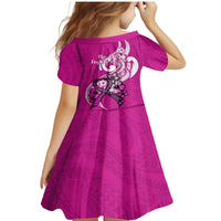 Polynesia Breast Cancer Awareness Family Matching Mermaid Dress and Hawaiian Shirt Think Pink Polynesian Ribbon White Version - Wonder Print Shop