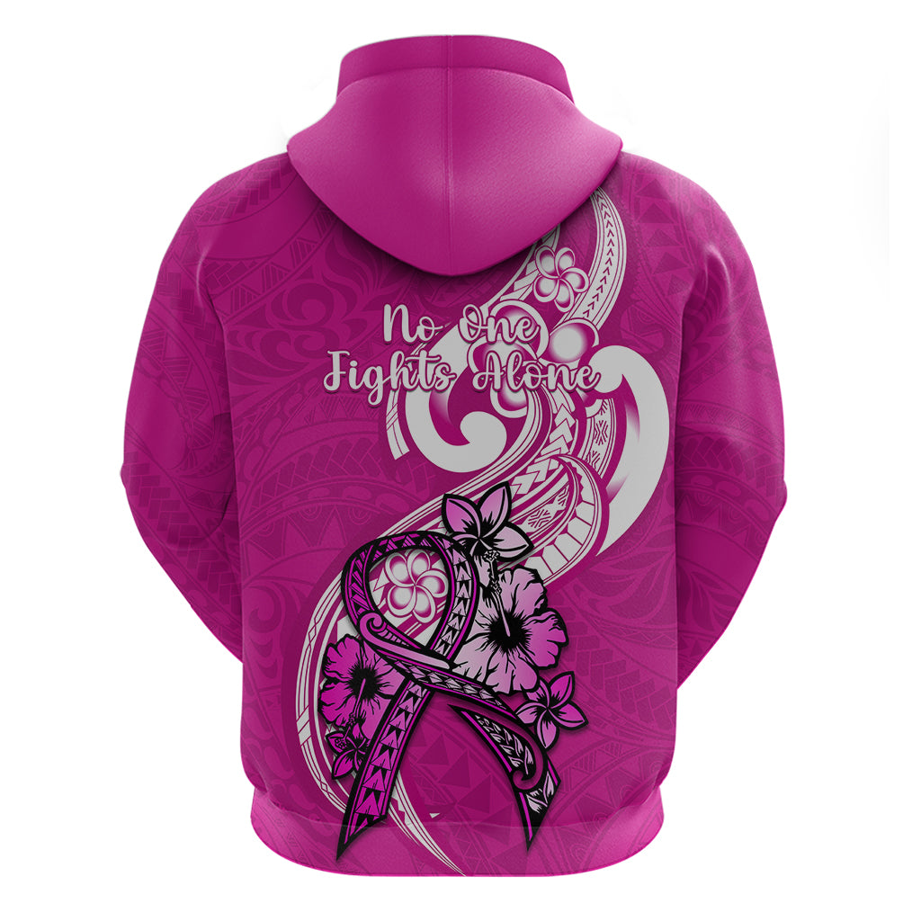 Polynesia Breast Cancer Awareness Hoodie Think Pink Polynesian Ribbon White Version - Wonder Print Shop