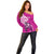 Polynesia Breast Cancer Awareness Off Shoulder Sweater Think Pink Polynesian Ribbon White Version - Wonder Print Shop
