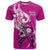 Personalised Polynesia Breast Cancer Awareness T Shirt Think Pink Polynesian Ribbon White Version - Wonder Print Shop