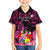 Presonalised Tonga Breast Cancer Awareness Kid Hawaiian Shirt Pink Ribbon Brave Strong Warrior Tongan Ngatu Pattern - Wonder Print Shop