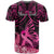 Presonalised Tonga Breast Cancer Awareness T Shirt Pink Ribbon Brave Strong Warrior Tongan Ngatu Pattern - Wonder Print Shop