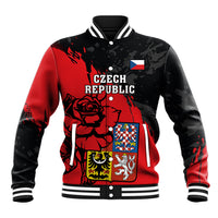 Czech Republic Independence Day Baseball Jacket Coat Of Arms With Czechia Rosa - Wonder Print Shop