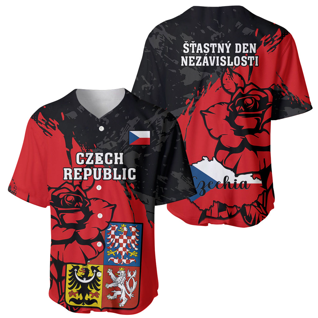 Czech Republic Independence Day Baseball Jersey Coat Of Arms With Czechia Rosa - Wonder Print Shop