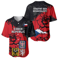 Czech Republic Independence Day Baseball Jersey Coat Of Arms With Czechia Rosa - Wonder Print Shop
