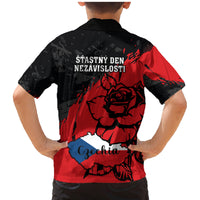 Czech Republic Independence Day Family Matching Mermaid Dress and Hawaiian Shirt Coat Of Arms With Czechia Rosa - Wonder Print Shop