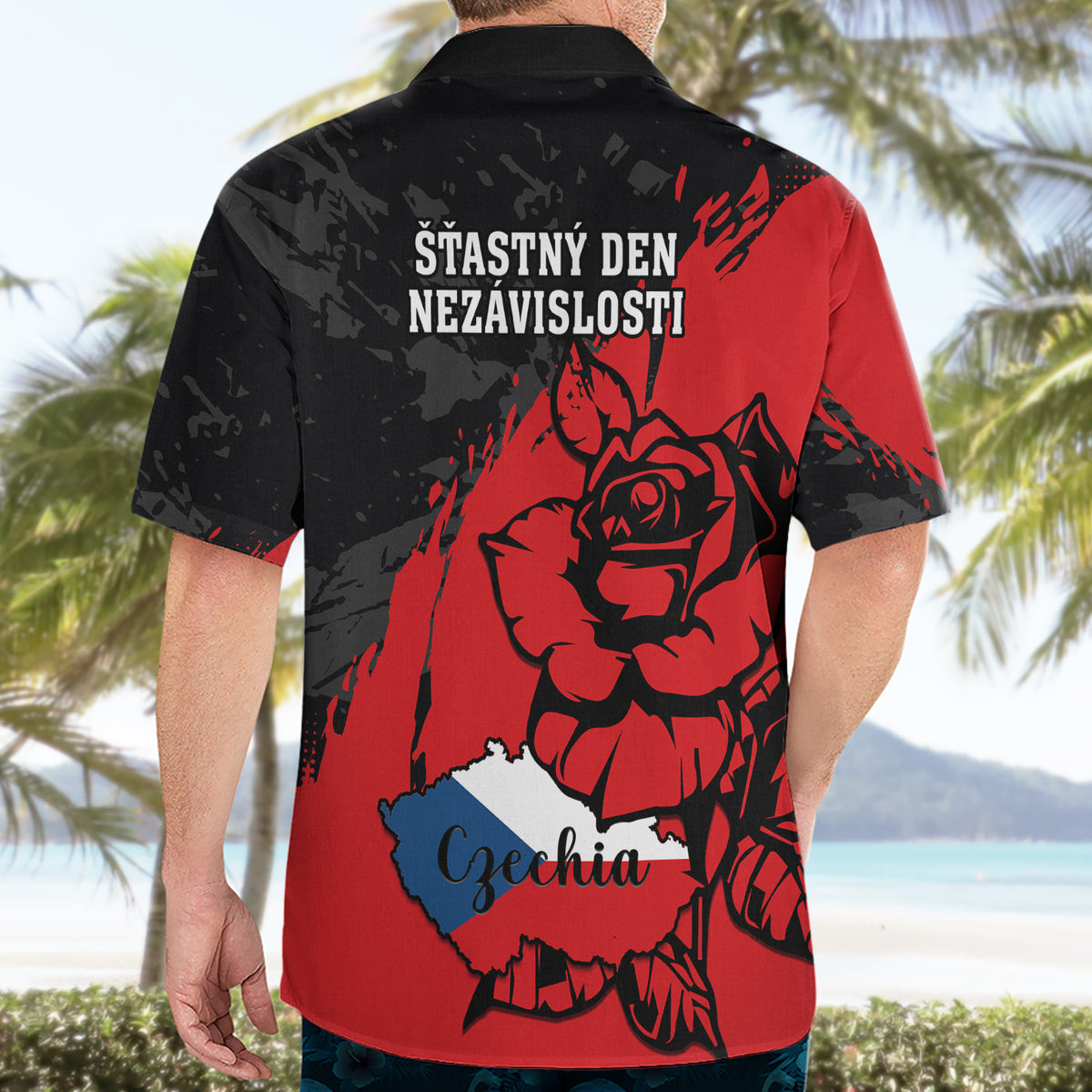 Czech Republic Independence Day Hawaiian Shirt Coat Of Arms With Czechia Rosa - Wonder Print Shop