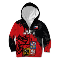 Czech Republic Independence Day Kid Hoodie Coat Of Arms With Czechia Rosa - Wonder Print Shop
