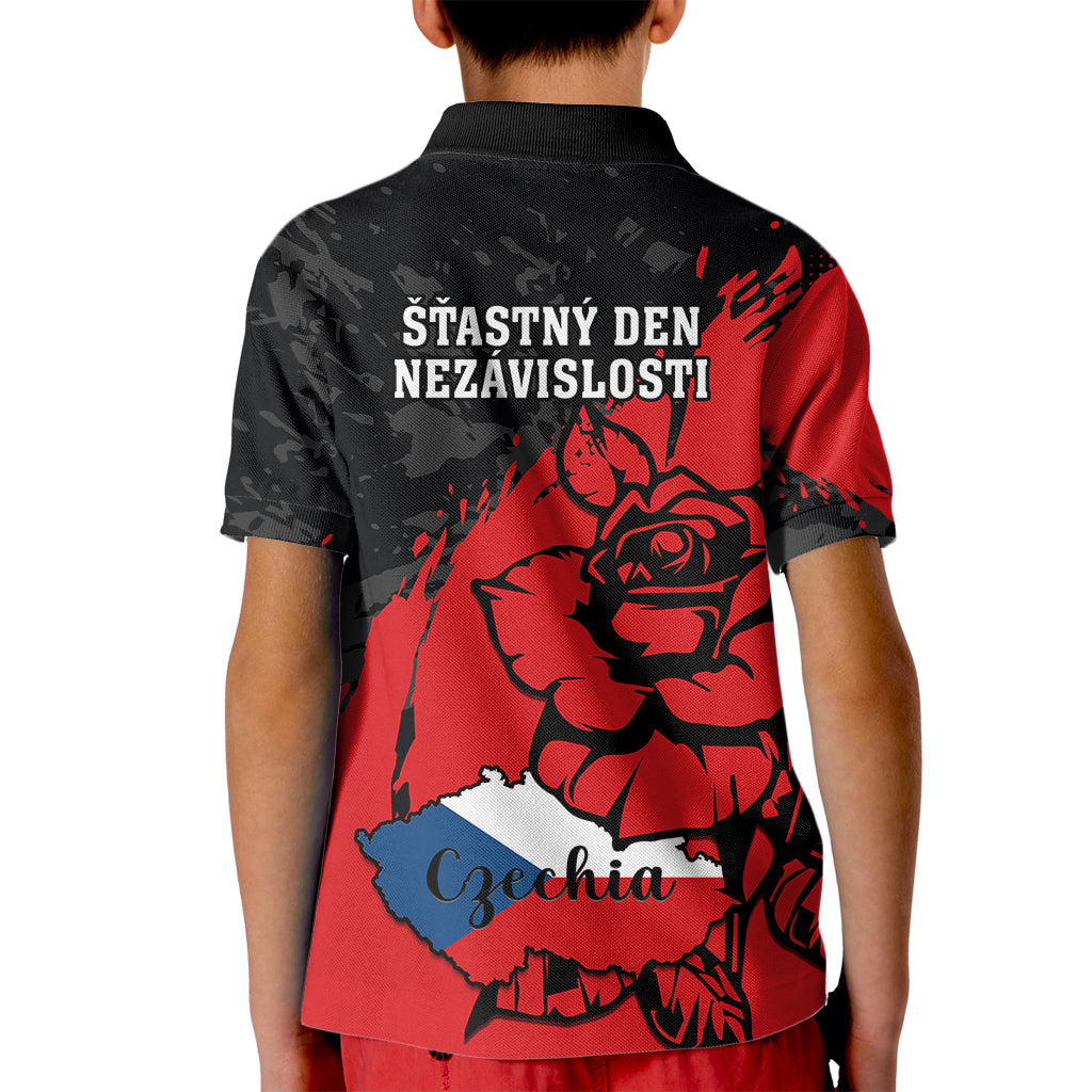Czech Republic Independence Day Kid Polo Shirt Coat Of Arms With Czechia Rosa - Wonder Print Shop