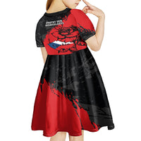 Czech Republic Independence Day Kid Short Sleeve Dress Coat Of Arms With Czechia Rosa - Wonder Print Shop