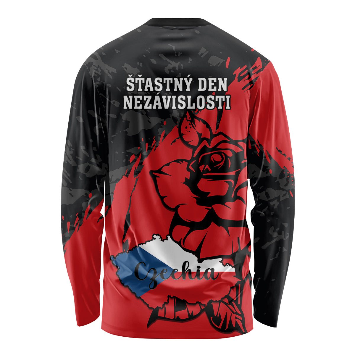 Czech Republic Independence Day Long Sleeve Shirt Coat Of Arms With Czechia Rosa - Wonder Print Shop