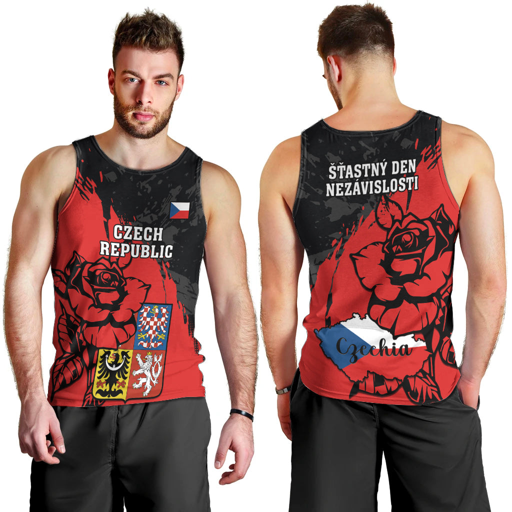 Czech Republic Independence Day Men Tank Top Coat Of Arms With Czechia Rosa - Wonder Print Shop