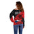 Czech Republic Independence Day Off Shoulder Sweater Coat Of Arms With Czechia Rosa - Wonder Print Shop