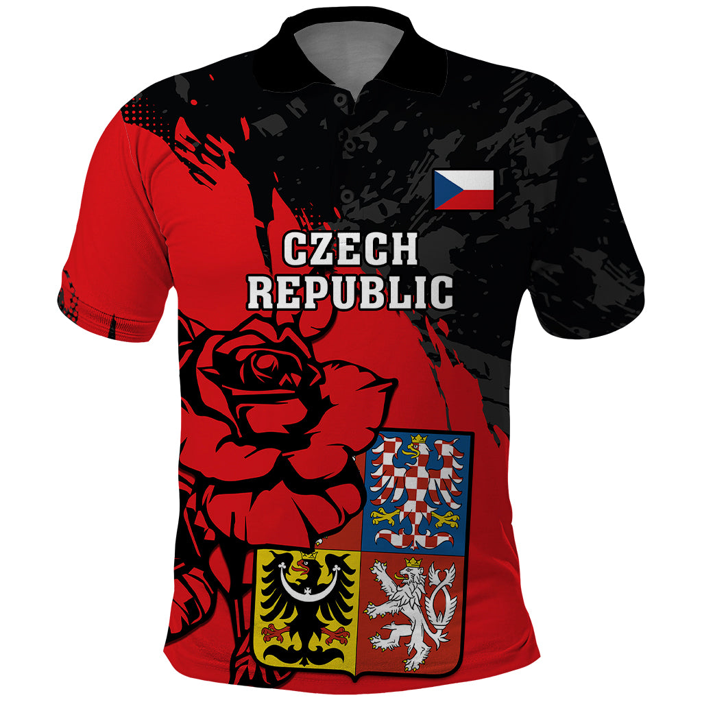 Czech Republic Independence Day Polo Shirt Coat Of Arms With Czechia Rosa - Wonder Print Shop