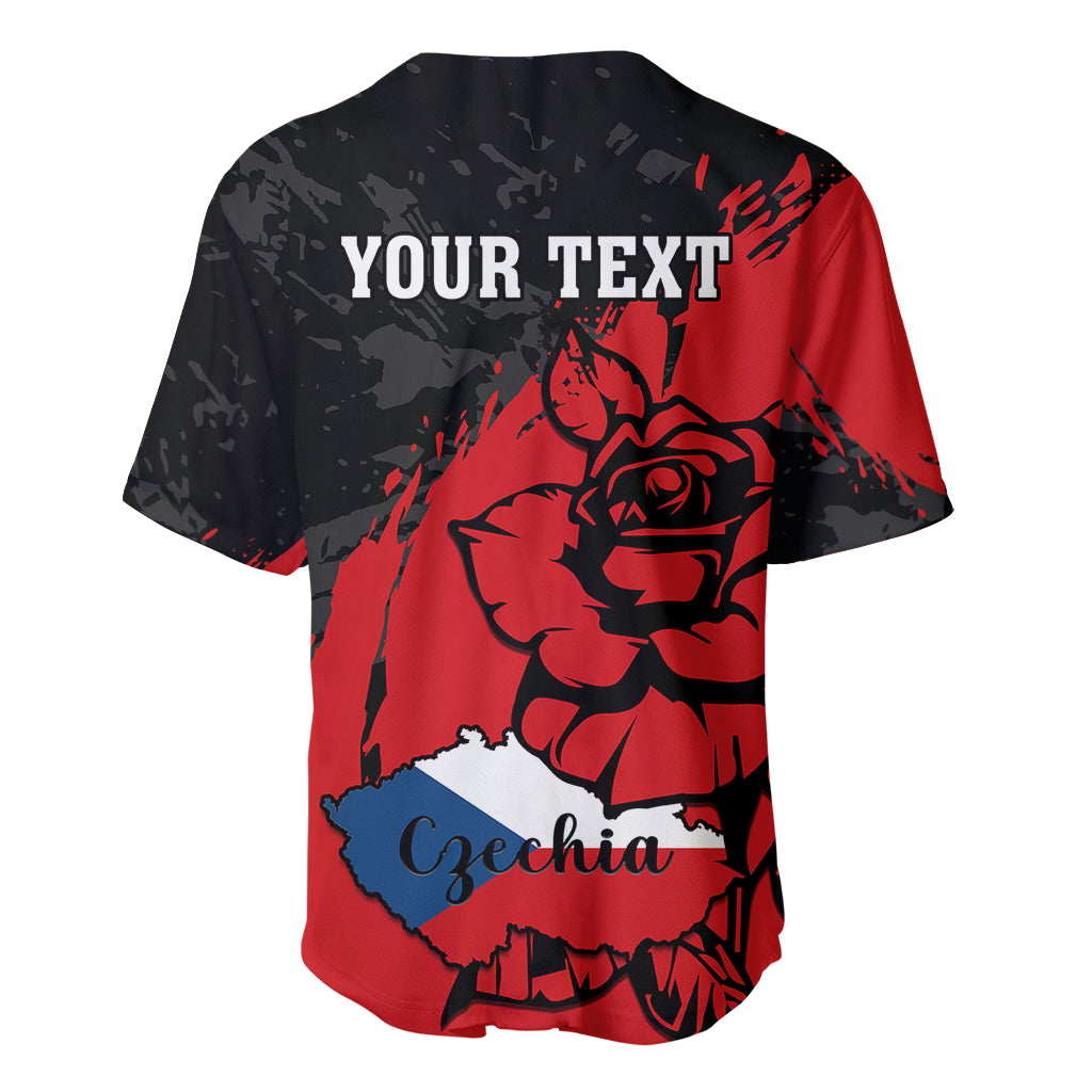 Presonalised Czech Republic Independence Day Baseball Jersey Coat Of Arms With Czechia Rosa - Wonder Print Shop