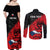 Presonalised Czech Republic Independence Day Couples Matching Off Shoulder Maxi Dress and Long Sleeve Button Shirts Coat Of Arms With Czechia Rosa - Wonder Print Shop