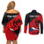 Presonalised Czech Republic Independence Day Couples Matching Off Shoulder Short Dress and Long Sleeve Button Shirts Coat Of Arms With Czechia Rosa - Wonder Print Shop
