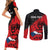 Presonalised Czech Republic Independence Day Couples Matching Short Sleeve Bodycon Dress and Long Sleeve Button Shirts Coat Of Arms With Czechia Rosa - Wonder Print Shop