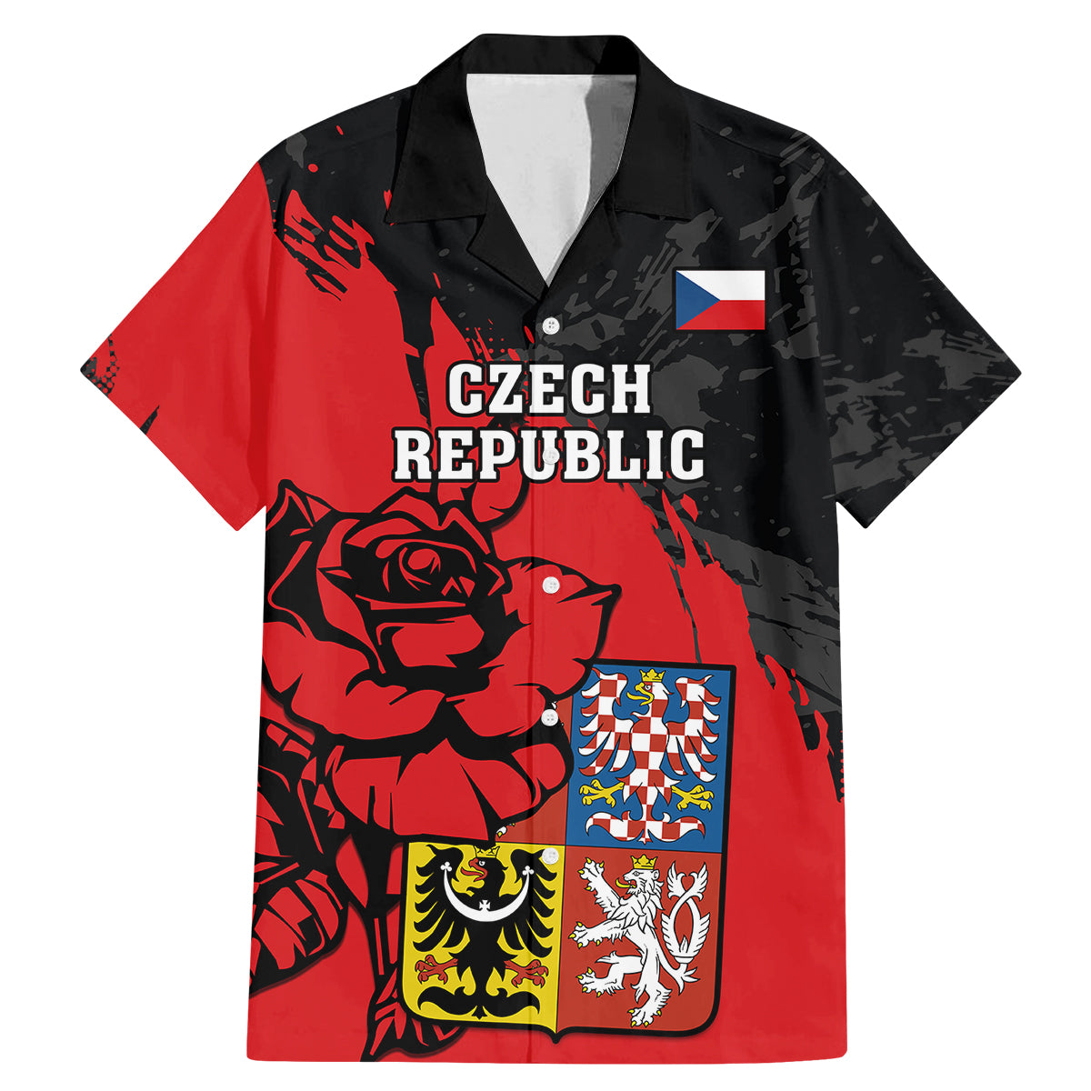 Presonalised Czech Republic Independence Day Family Matching Mermaid Dress and Hawaiian Shirt Coat Of Arms With Czechia Rosa - Wonder Print Shop