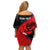 Presonalised Czech Republic Independence Day Family Matching Off Shoulder Short Dress and Hawaiian Shirt Coat Of Arms With Czechia Rosa - Wonder Print Shop