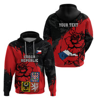 Presonalised Czech Republic Independence Day Hoodie Coat Of Arms With Czechia Rosa - Wonder Print Shop