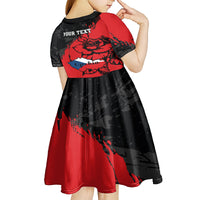 Presonalised Czech Republic Independence Day Kid Short Sleeve Dress Coat Of Arms With Czechia Rosa - Wonder Print Shop