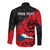 Presonalised Czech Republic Independence Day Long Sleeve Button Shirt Coat Of Arms With Czechia Rosa - Wonder Print Shop