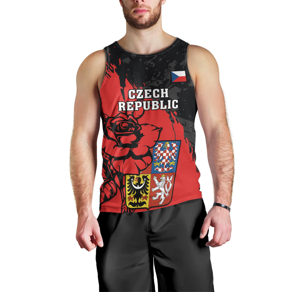 Presonalised Czech Republic Independence Day Men Tank Top Coat Of Arms With Czechia Rosa - Wonder Print Shop