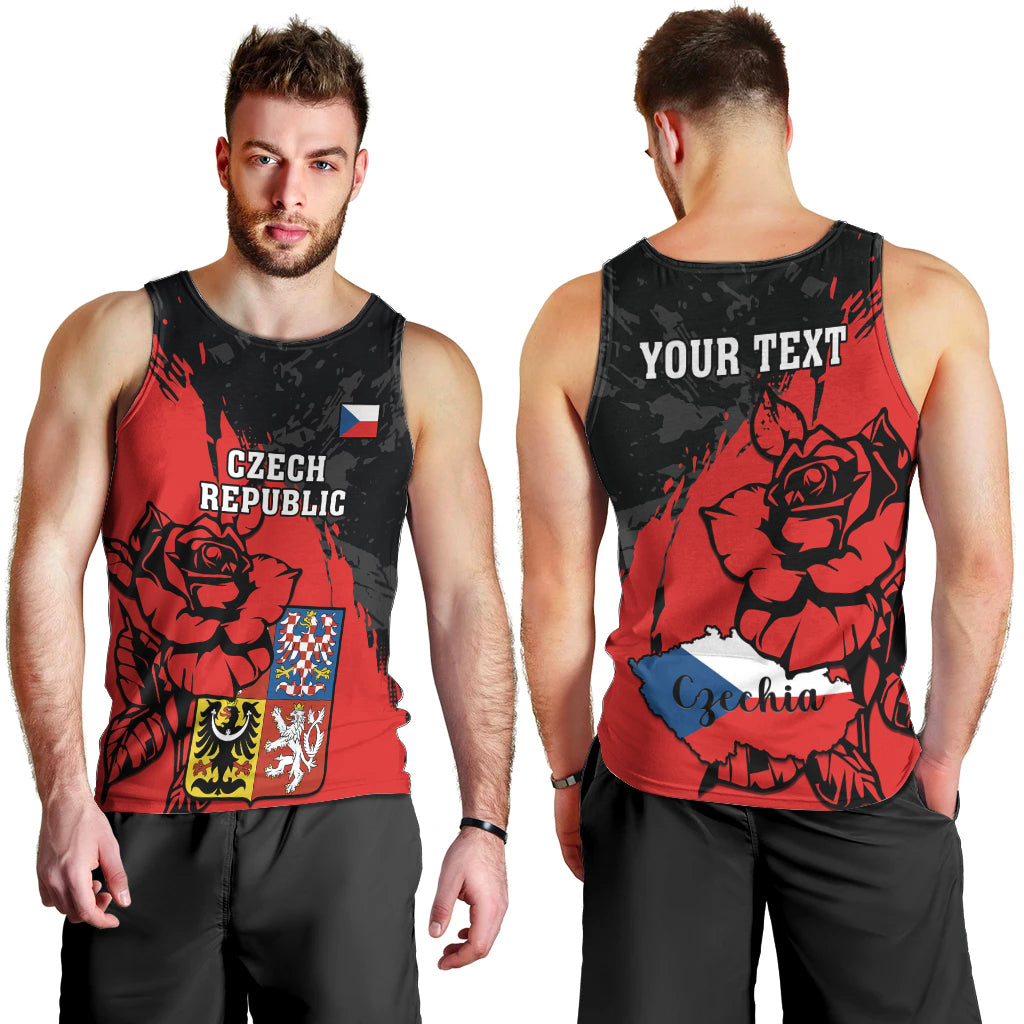 Presonalised Czech Republic Independence Day Men Tank Top Coat Of Arms With Czechia Rosa - Wonder Print Shop