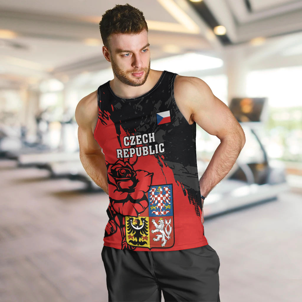 Presonalised Czech Republic Independence Day Men Tank Top Coat Of Arms With Czechia Rosa - Wonder Print Shop