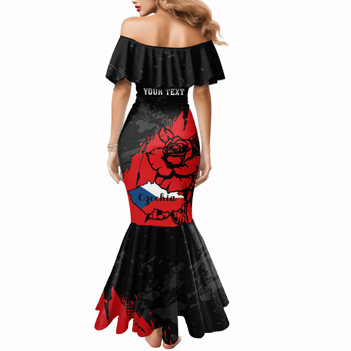 Presonalised Czech Republic Independence Day Mermaid Dress Coat Of Arms With Czechia Rosa - Wonder Print Shop