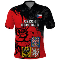 Presonalised Czech Republic Independence Day Polo Shirt Coat Of Arms With Czechia Rosa - Wonder Print Shop