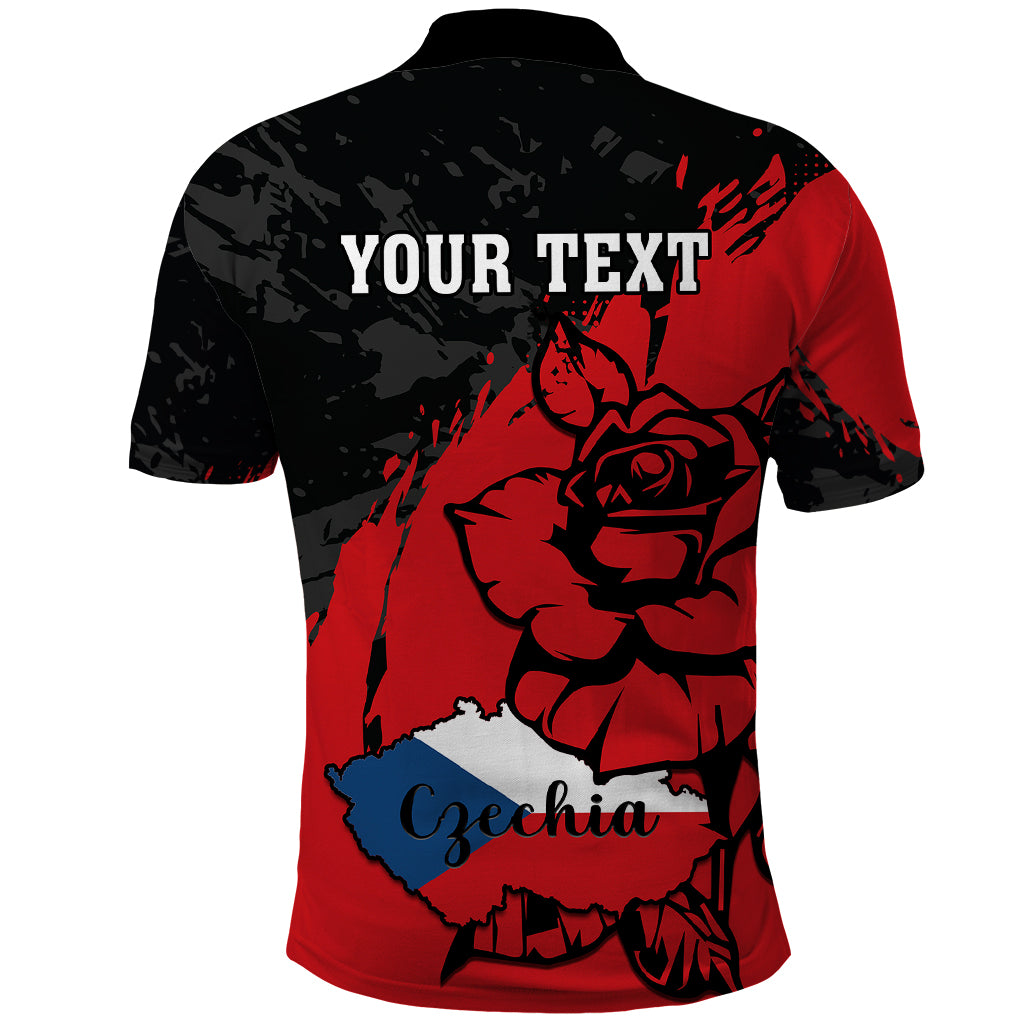 Presonalised Czech Republic Independence Day Polo Shirt Coat Of Arms With Czechia Rosa - Wonder Print Shop