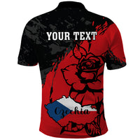 Presonalised Czech Republic Independence Day Polo Shirt Coat Of Arms With Czechia Rosa - Wonder Print Shop