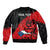 Presonalised Czech Republic Independence Day Sleeve Zip Bomber Jacket Coat Of Arms With Czechia Rosa - Wonder Print Shop