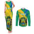 Gabon Couples Matching Tank Maxi Dress and Long Sleeve Button Shirts Coat Of Arms With Flag Gradient Style - Wonder Print Shop