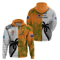 Fiji And Australia Rugby Hoodie 2023 World Cup Aboriginal Mix Tapa Pattern - Wonder Print Shop