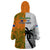 Fiji And Australia Rugby Wearable Blanket Hoodie 2023 World Cup Aboriginal Mix Tapa Pattern - Wonder Print Shop