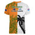 Fiji And Australia Rugby Women V Neck T Shirt 2023 World Cup Aboriginal Mix Tapa Pattern - Wonder Print Shop