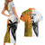 Custom Fiji And Australia Rugby Couples Matching Short Sleeve Bodycon Dress and Hawaiian Shirt 2023 World Cup Aboriginal Mix Tapa Pattern - Wonder Print Shop