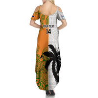 Custom Fiji And Australia Rugby Summer Maxi Dress 2023 World Cup Aboriginal Mix Tapa Pattern - Wonder Print Shop
