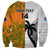 Custom Fiji And Australia Rugby Sweatshirt 2023 World Cup Aboriginal Mix Tapa Pattern - Wonder Print Shop