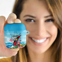 Personalized Antigua and Barbuda Christmas AirPods Case Windsurfing Santa Caribbean Tropical Style - Wonder Print Shop