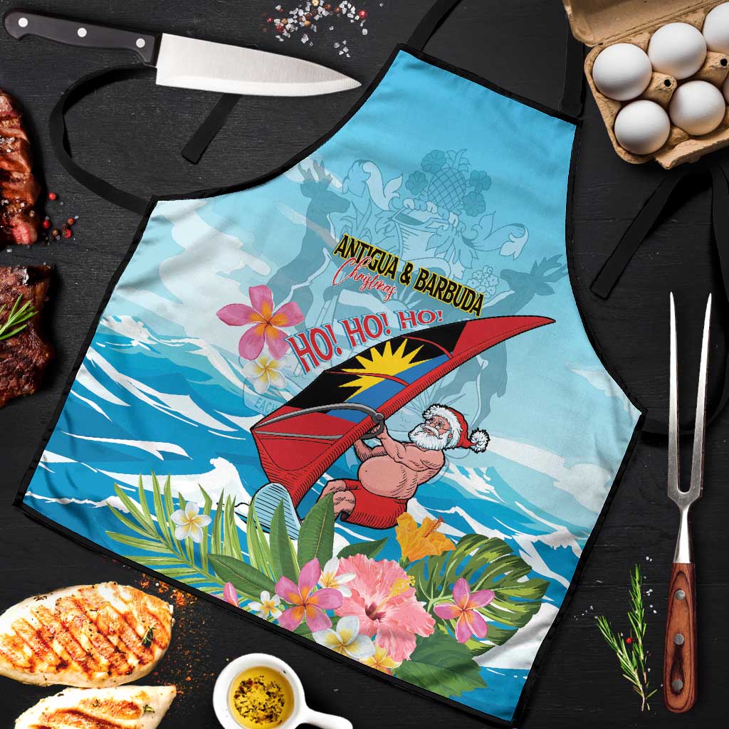 Personalized Antigua and Barbuda Christmas Apron Windsurfing Santa Caribbean Tropical Style - Wonder Print Shop