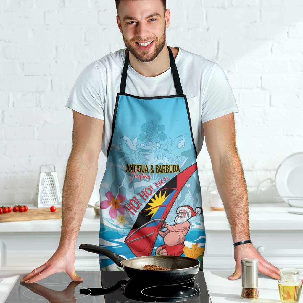 Personalized Antigua and Barbuda Christmas Apron Windsurfing Santa Caribbean Tropical Style - Wonder Print Shop